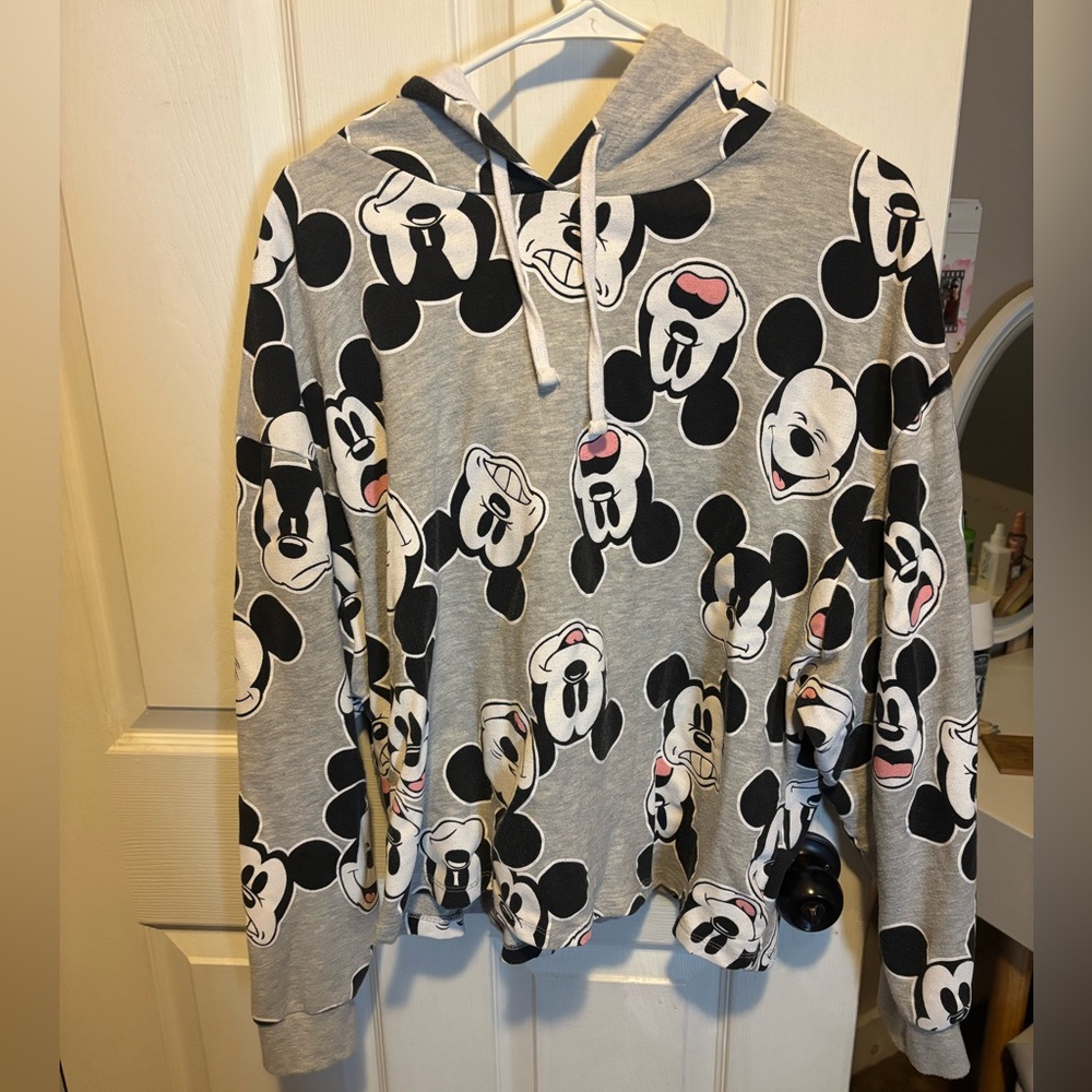 Disney World Girls Mickey Mouse All Over Print LongSleeve Pullover Hoodie Sz.YXL